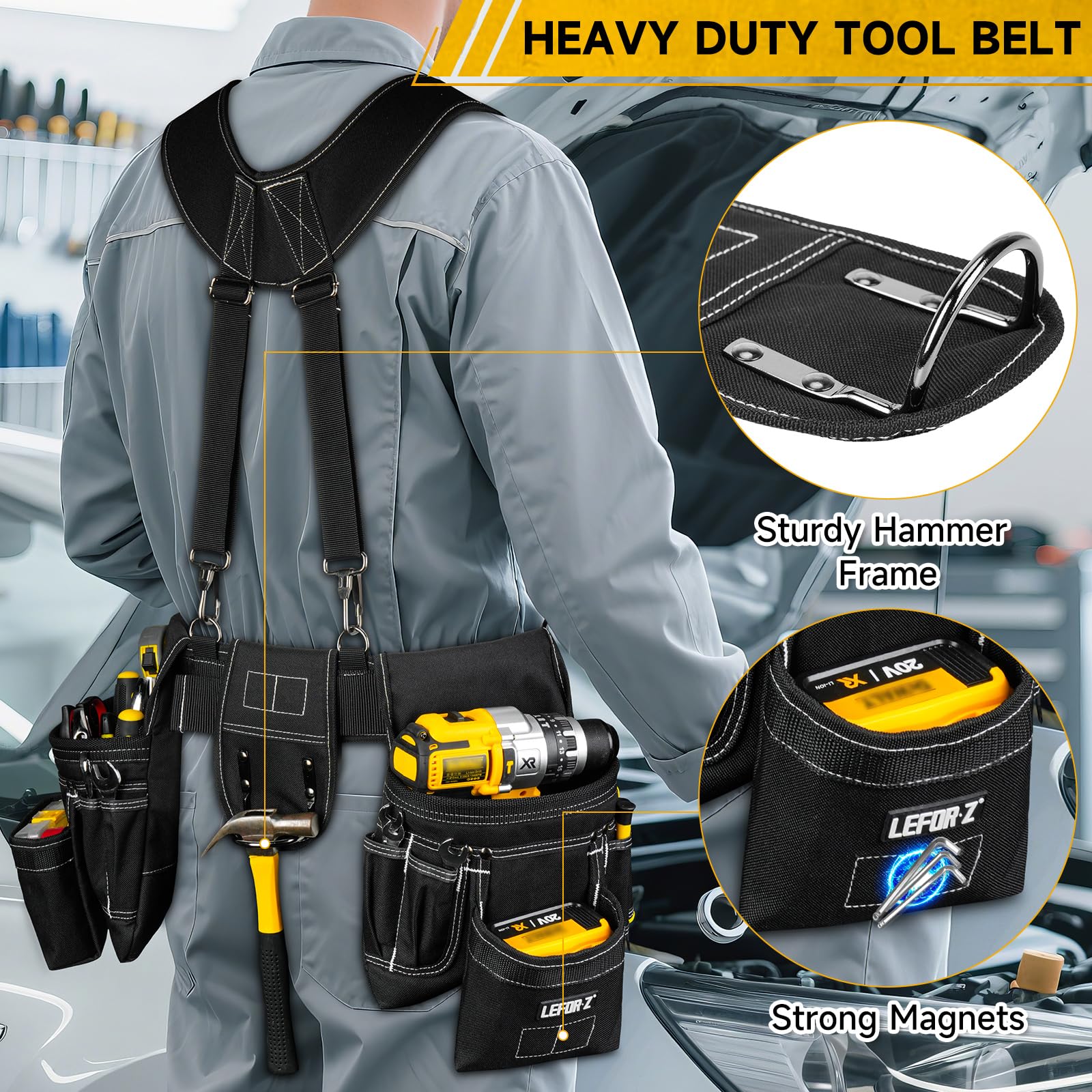 LEFOR·Z 27-pocket layout emphasizes organized tool storage and easy reach