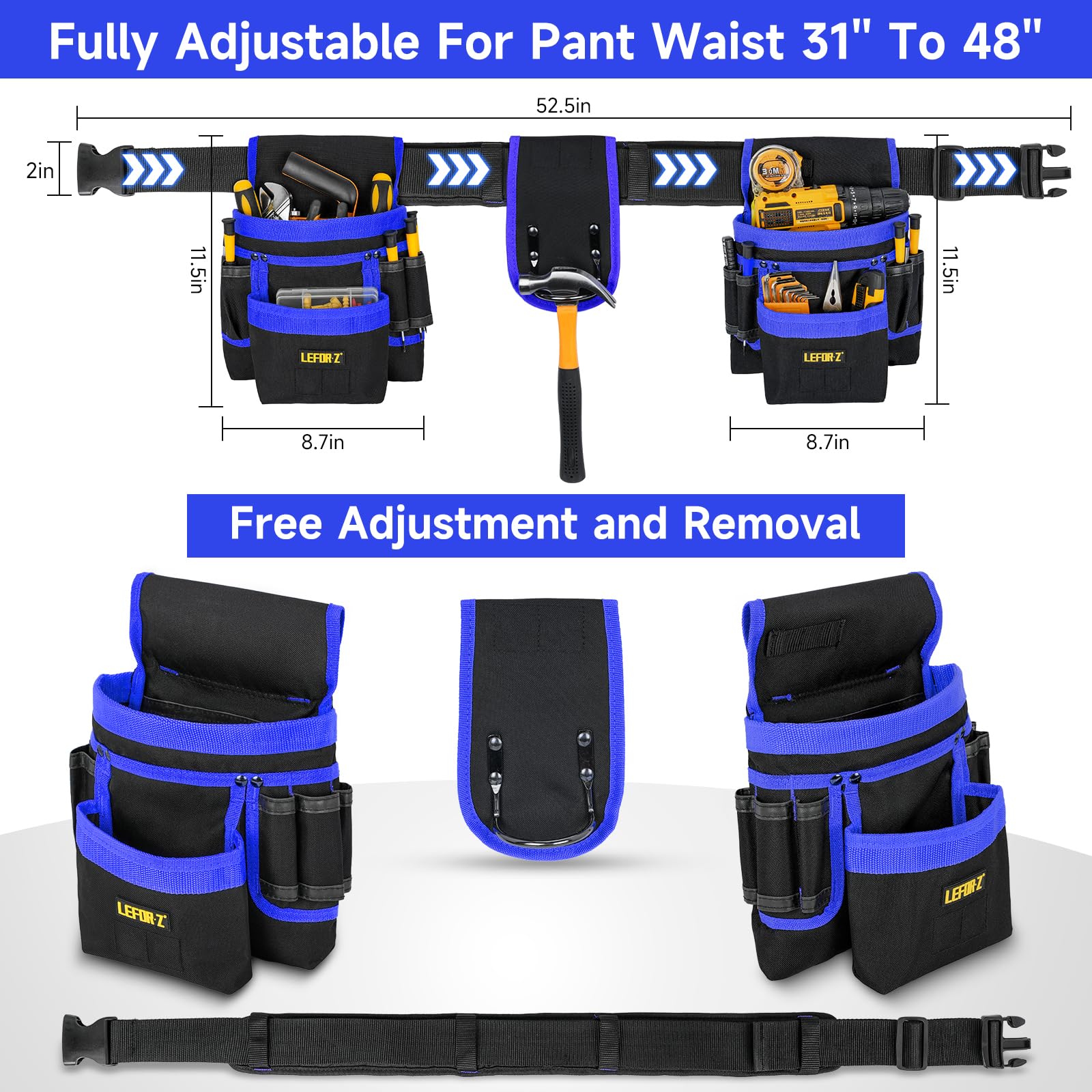LEFORZ wide belt pad provides ergonomic comfort during long workdays.