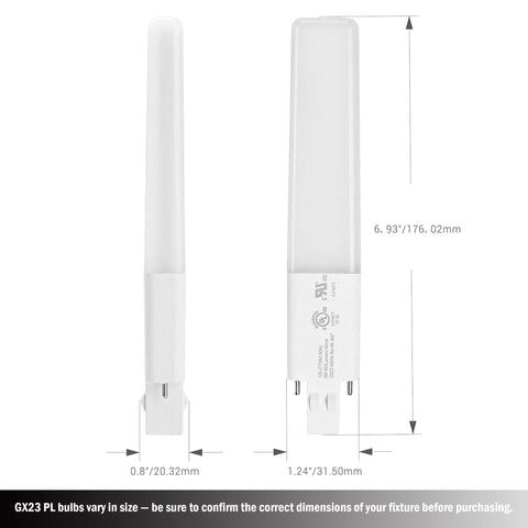 Legental GX23 base LED bulbs 6W replace CFLs in energy savings