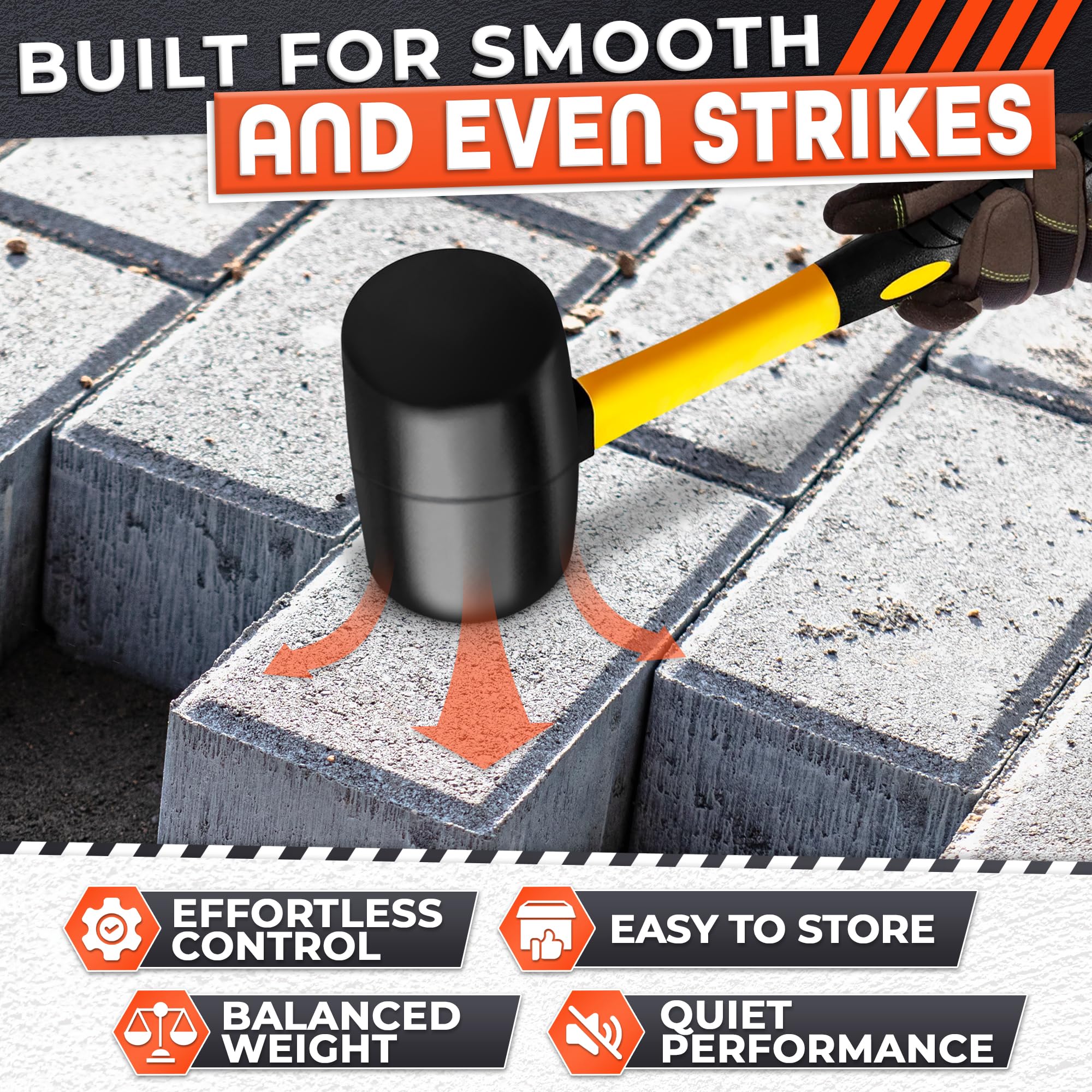 LEGLO 24oz mallet with vibration-dampening design reduces fatigue.