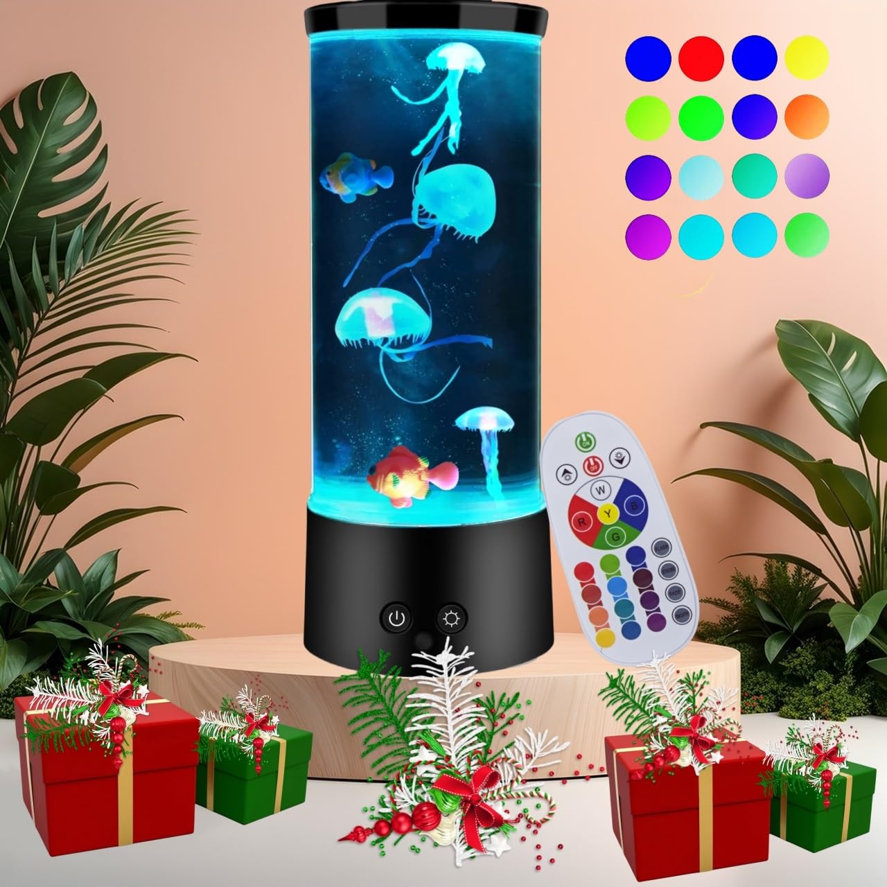 LEHAHA Jellyfish Lamp color palette provides ambient lighting for relaxing evenings.