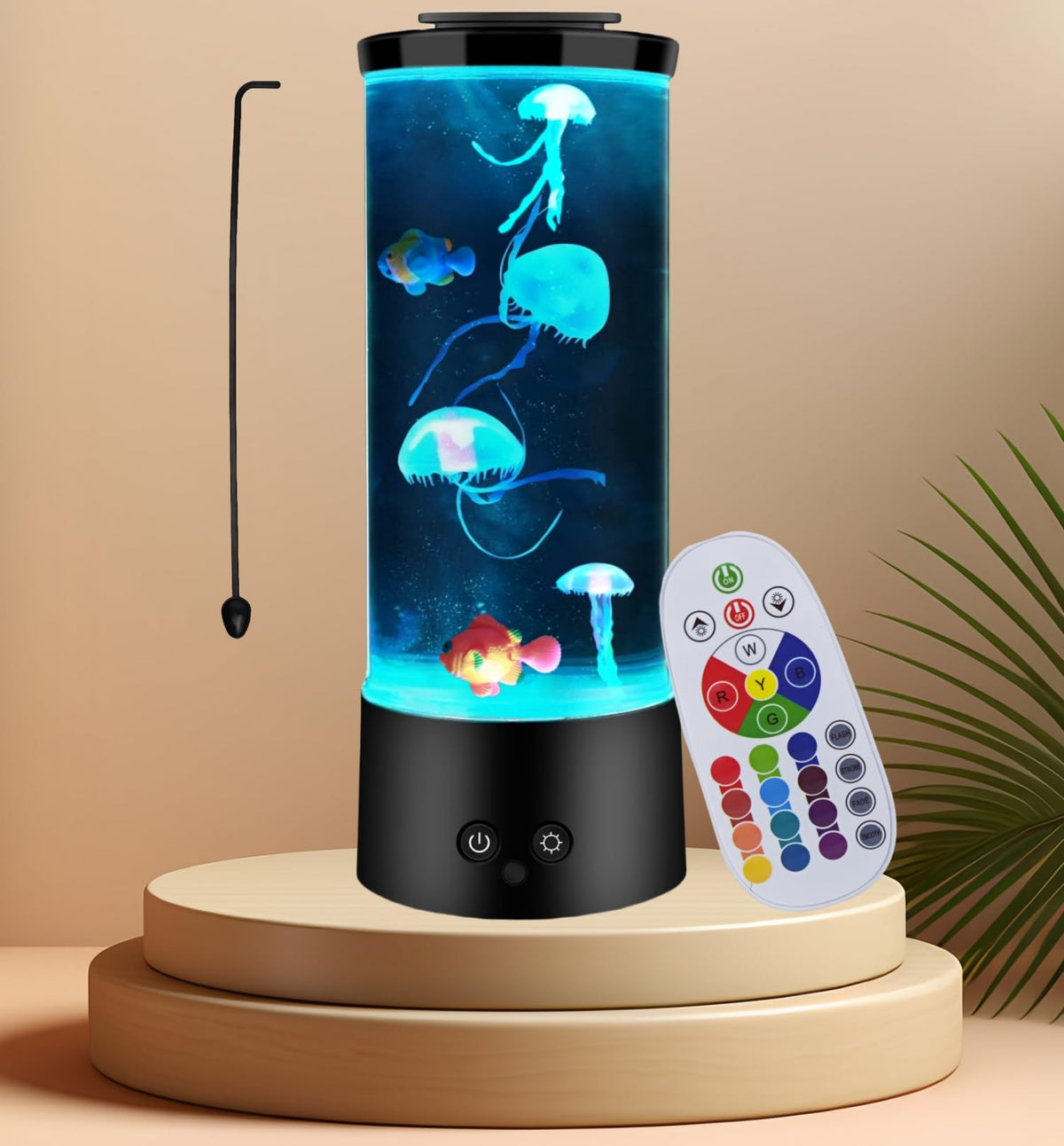 LEHAHA Jellyfish Lamp remote control enables quick color changes for mood shifts.