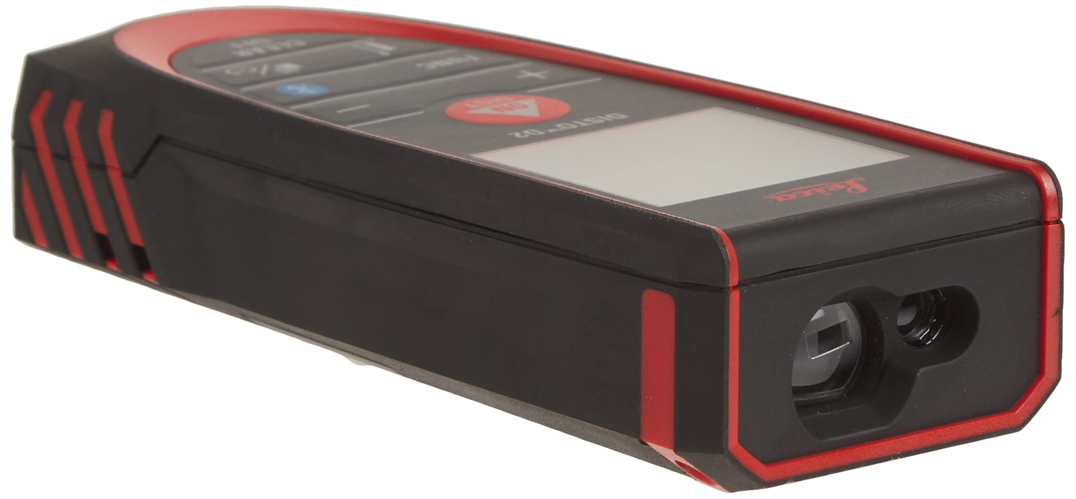 Leica DISTO D2 90-degree end-piece engages exterior corners for accuracy.