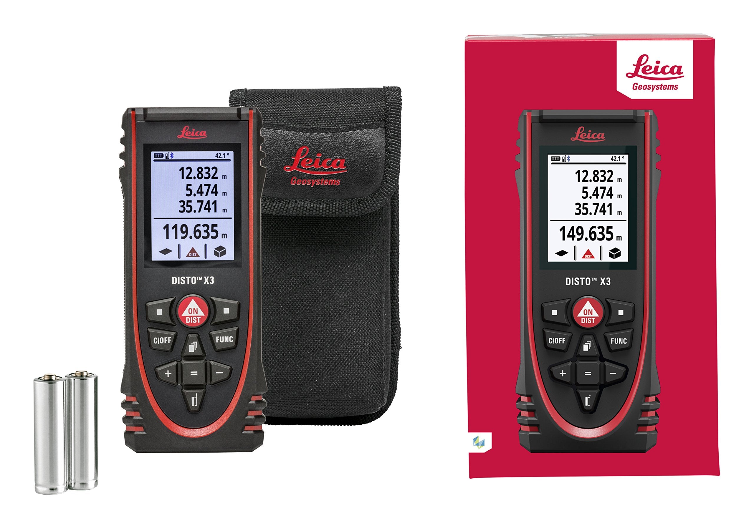 Leica DISTO X3 shows IP65 rugged protection for tough job sites.