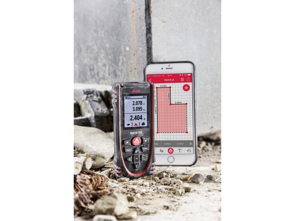 Leica DISTO X3 plan app supports 3D floor plan generation.