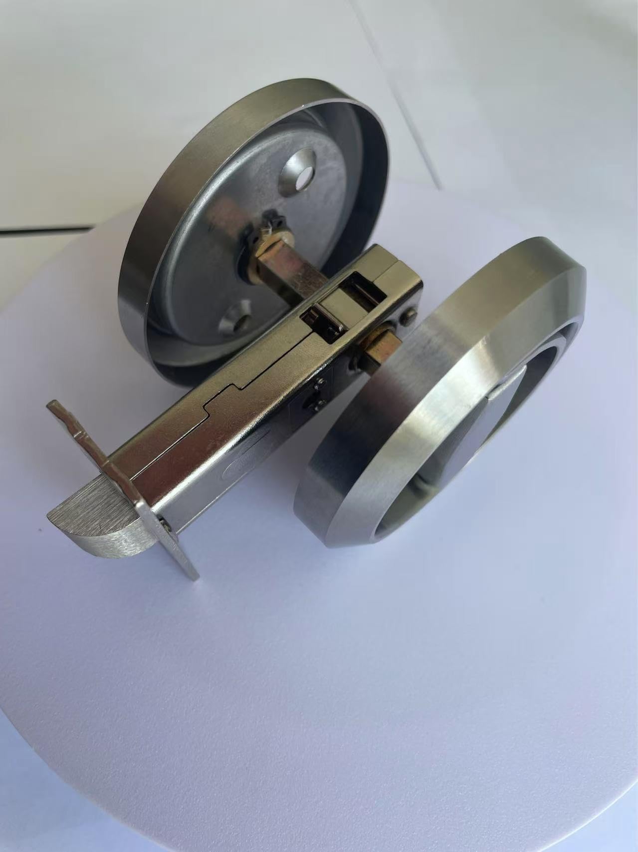 Stainless steel finish close-up demonstrates durable, tarnish-resistant surface.