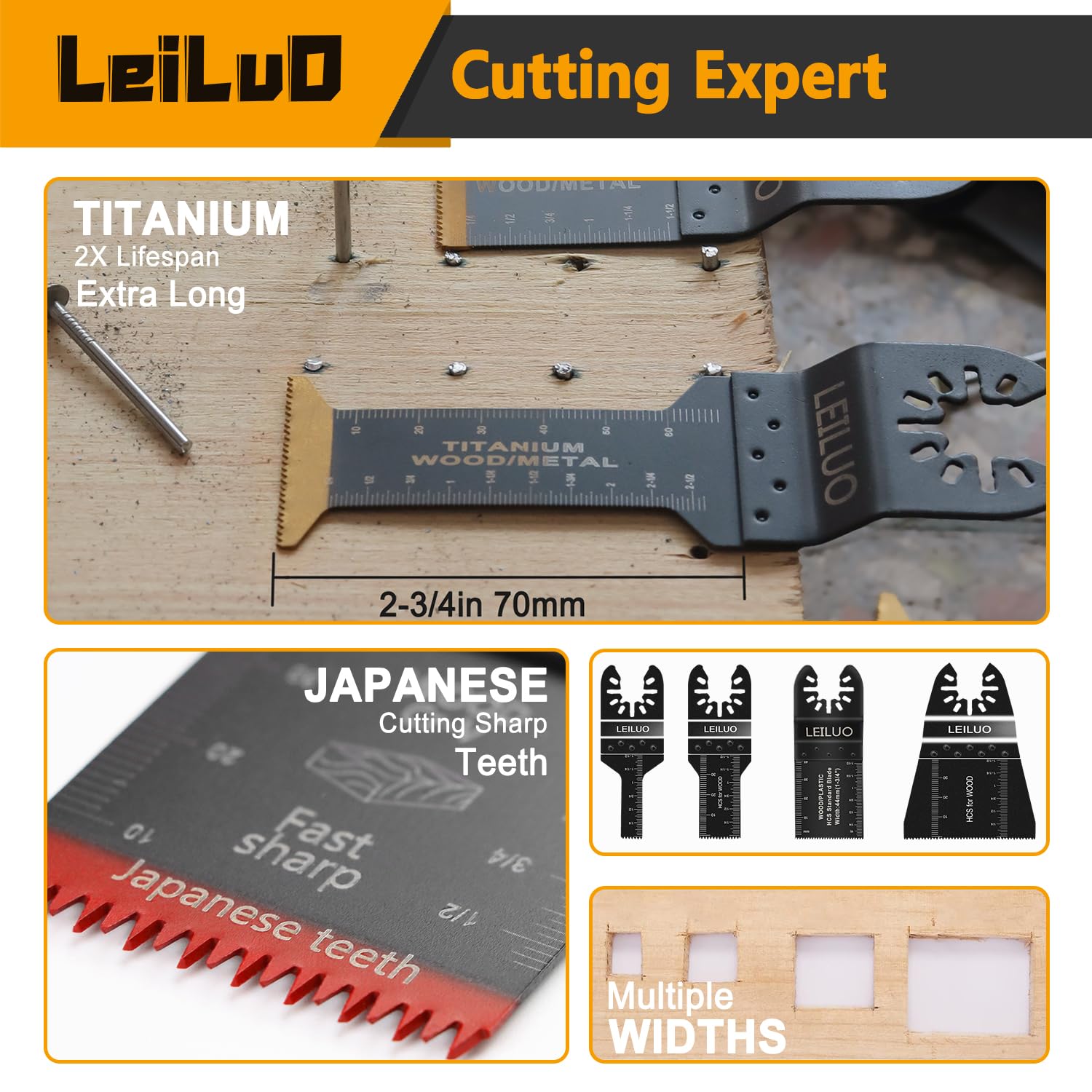 LEILUO bimetal and titanium blades for nails and soft metals
