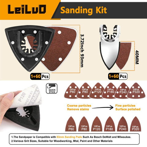 LEILUO blades and sandpaper with scale marks for precise cuts and smooth surfaces