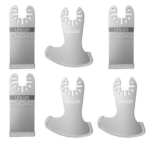 LEILUO 6-piece diamond grout blades kit close-up for efficient grout removal