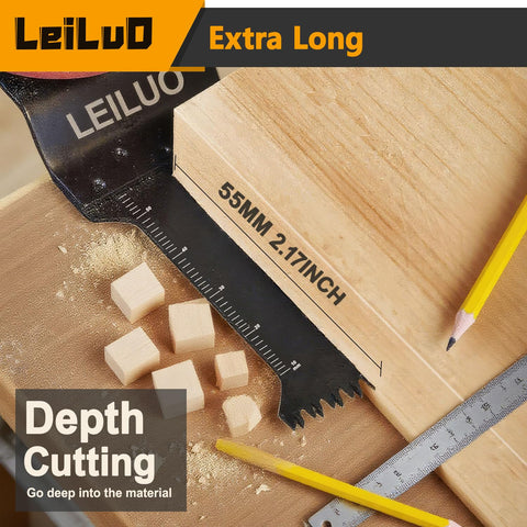 LEILUO 44mm extended blades enable deeper, wider cuts.