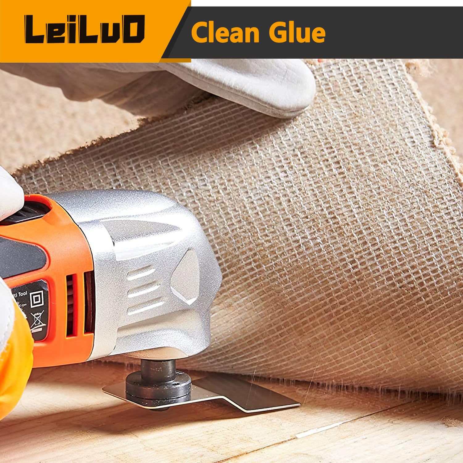 LEILUO floor refinishing demo removing carpet glue