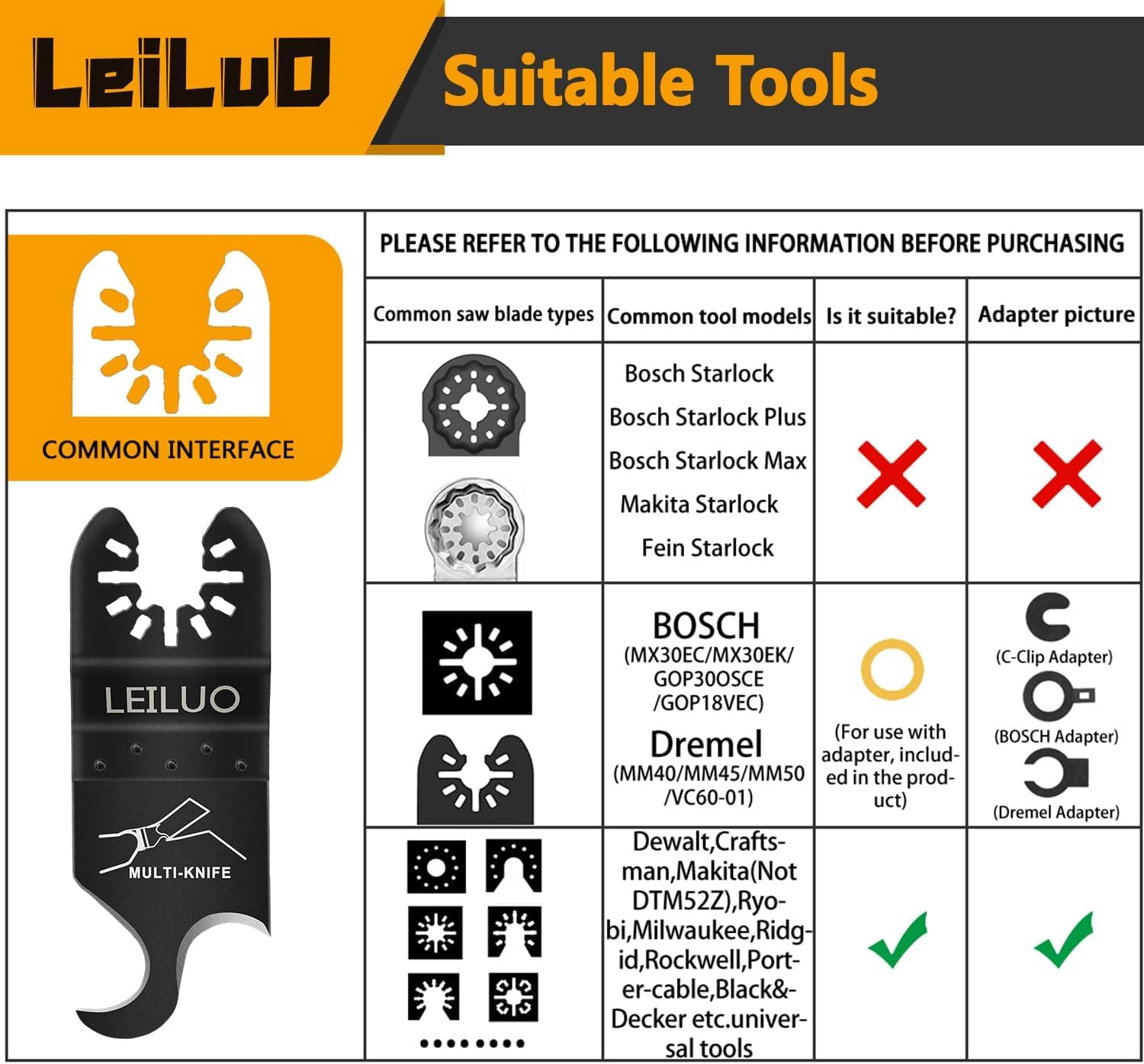LEILUO hook blade double-edged design handles push and pull tasks.