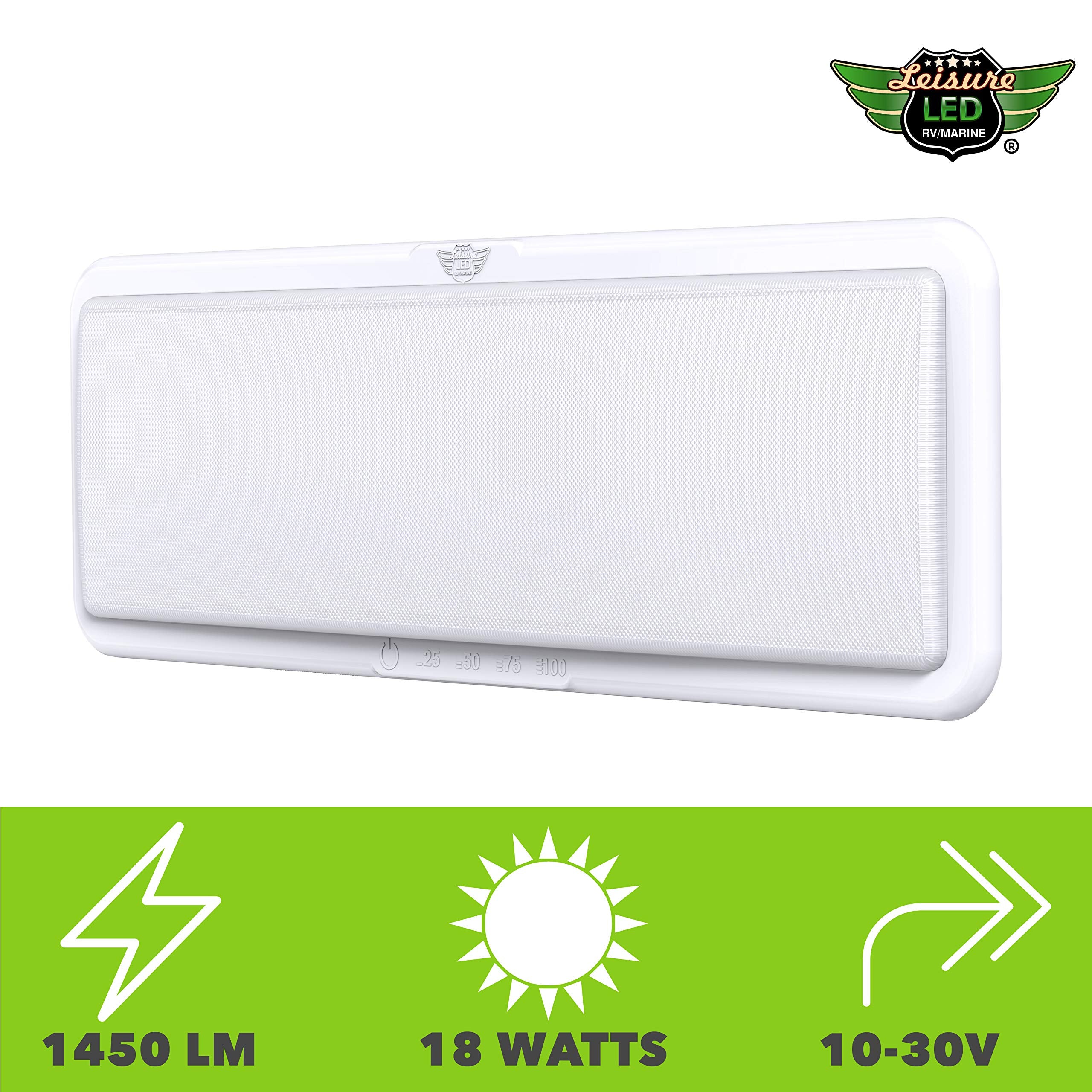 Leisure LED built-in touch dimmer switch enables quick lighting adjustments.