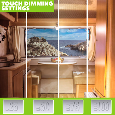 Leisure LED heat-resistant and anti-corrosive construction for durable RV lighting.