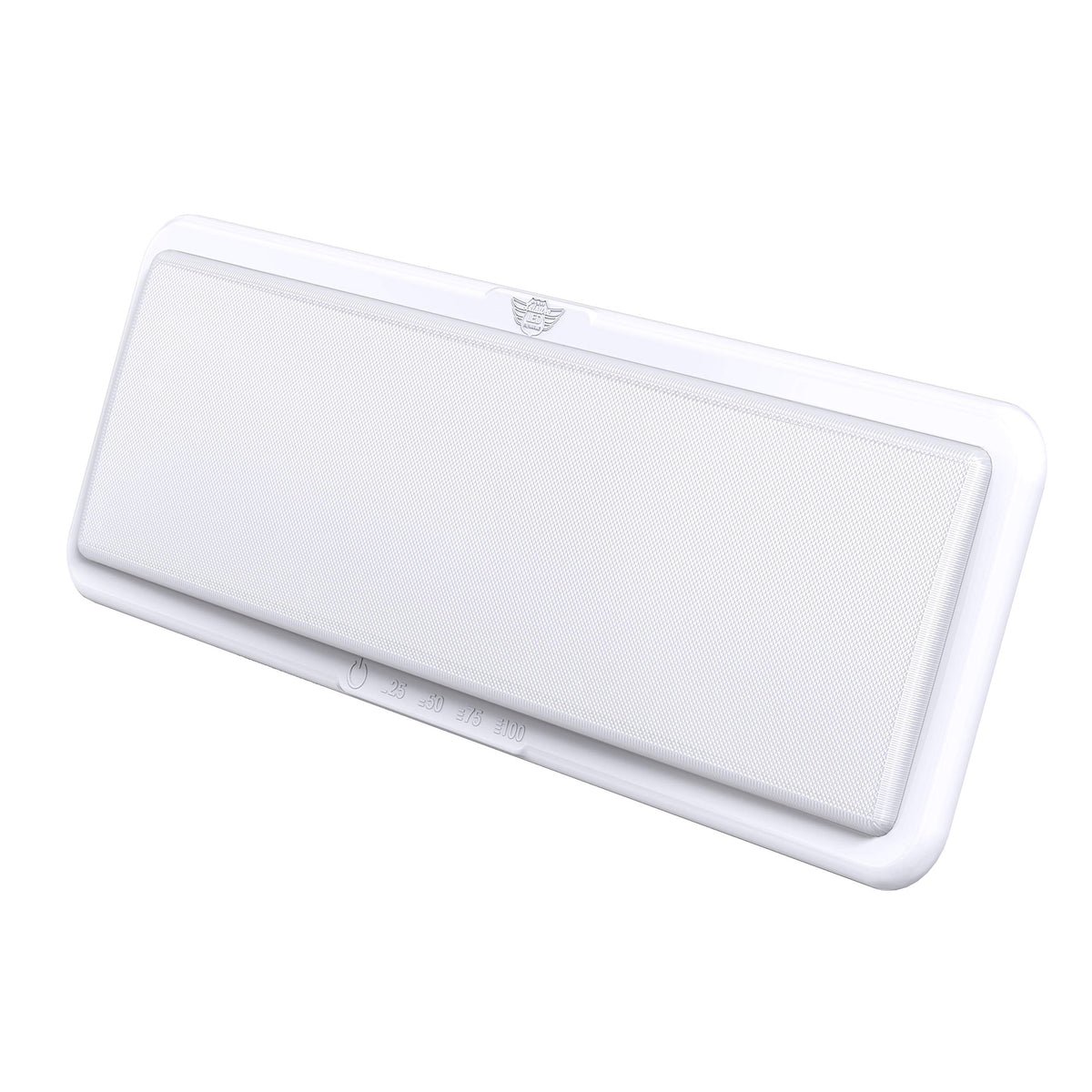 Leisure LED RV ceiling light 20x6.5 inches delivers wide, even brightness for cozy interiors.