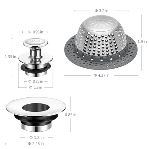 Stainless steel LEKEYE drain protector maintains clear drainage