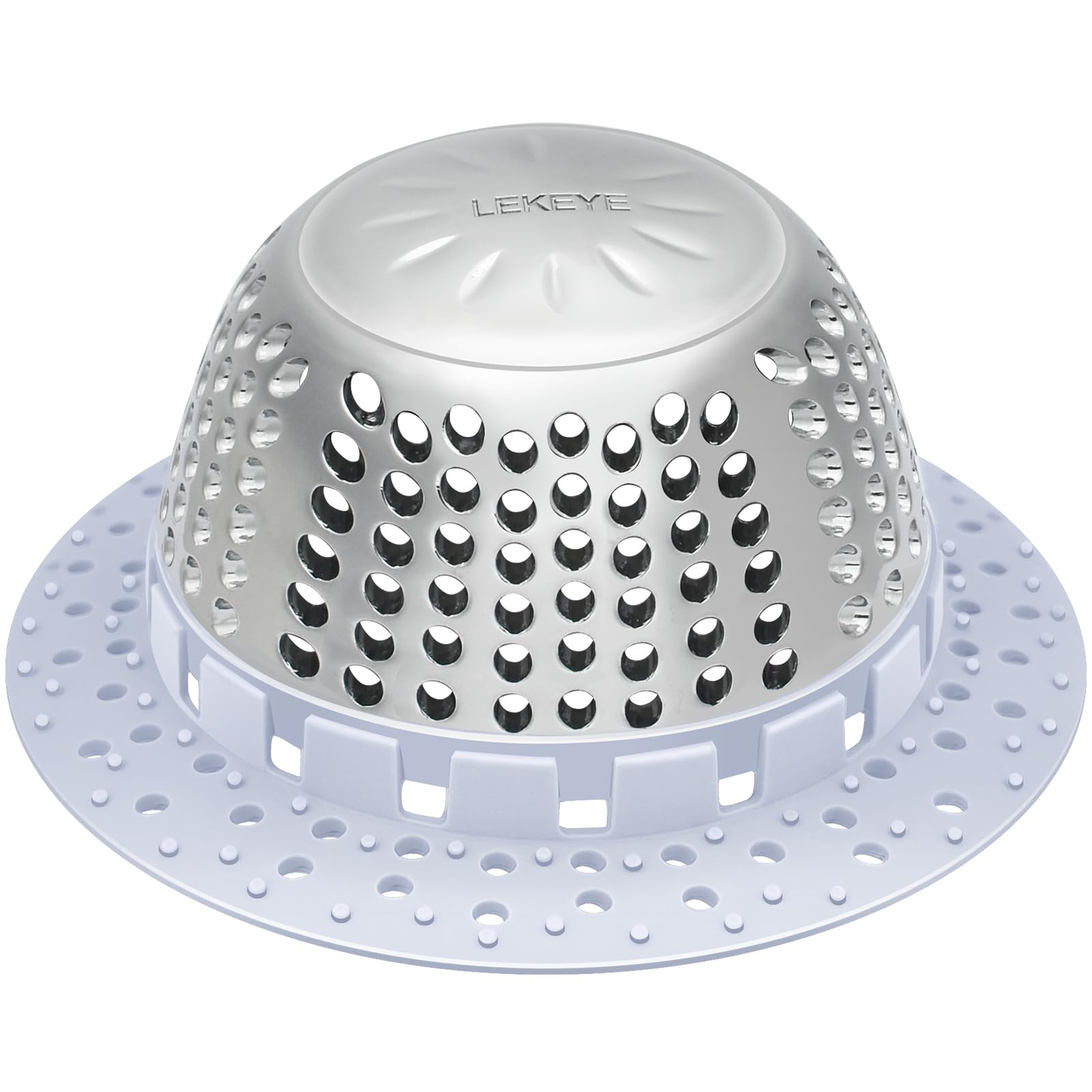 LEKEYE shower drain hair catcher prevents clogs in the shower.