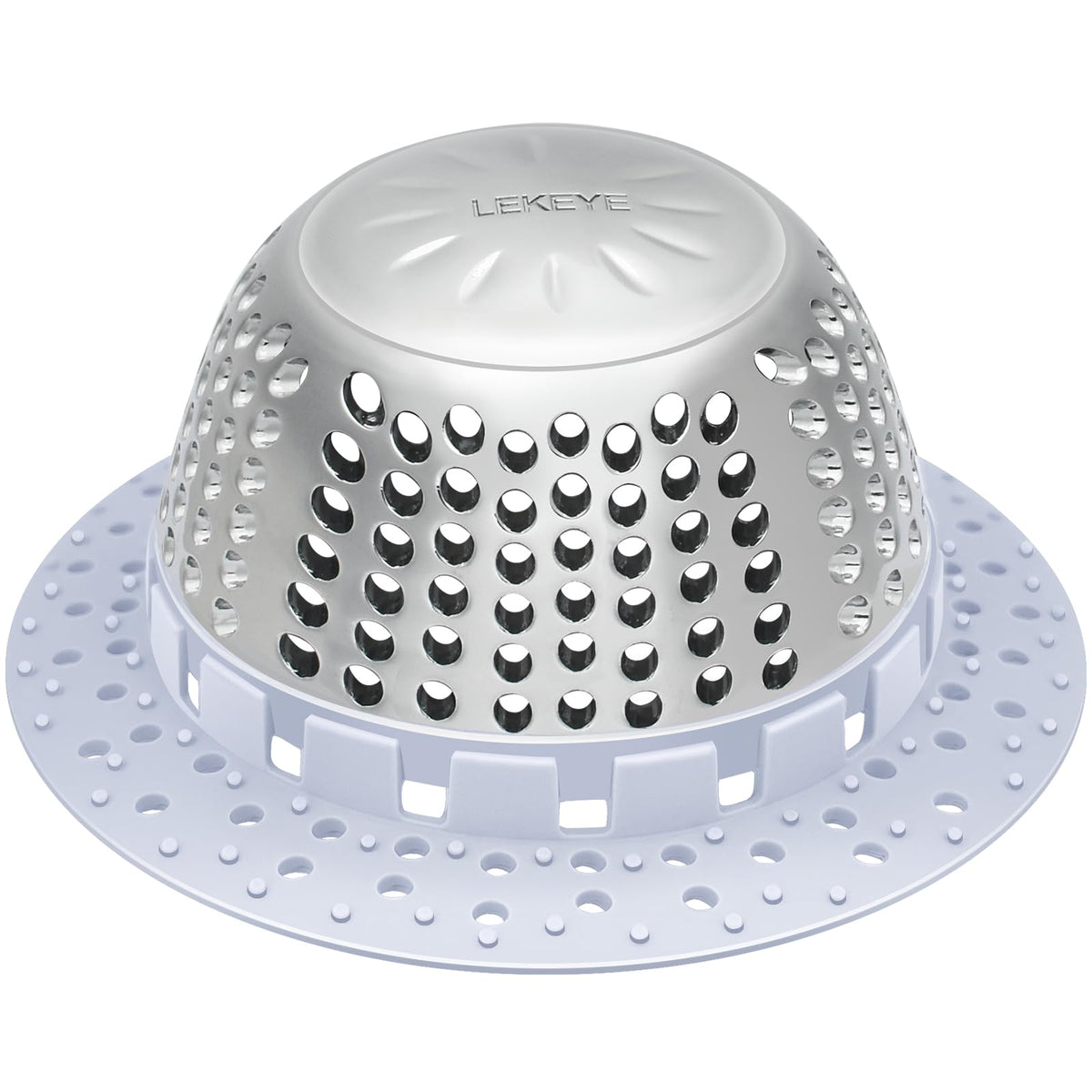 LEKEYE shower drain hair catcher prevents clogs in the shower.
