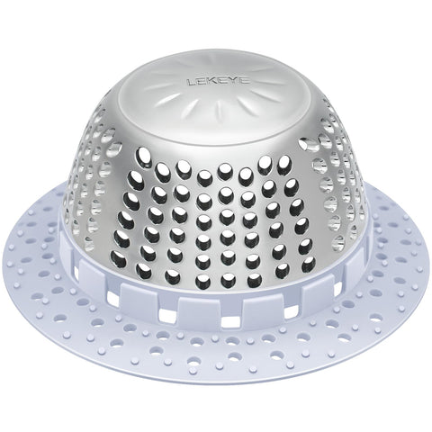 LEKEYE shower drain hair catcher prevents clogs in the shower.