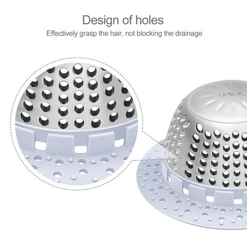LEKEYE silicone rim seals flush for stable placement on the drain.