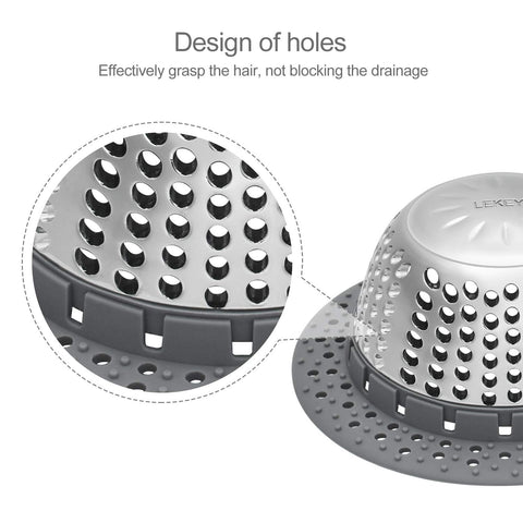 LEKEYE silicone rim creates a flush seal for stable placement on drains.