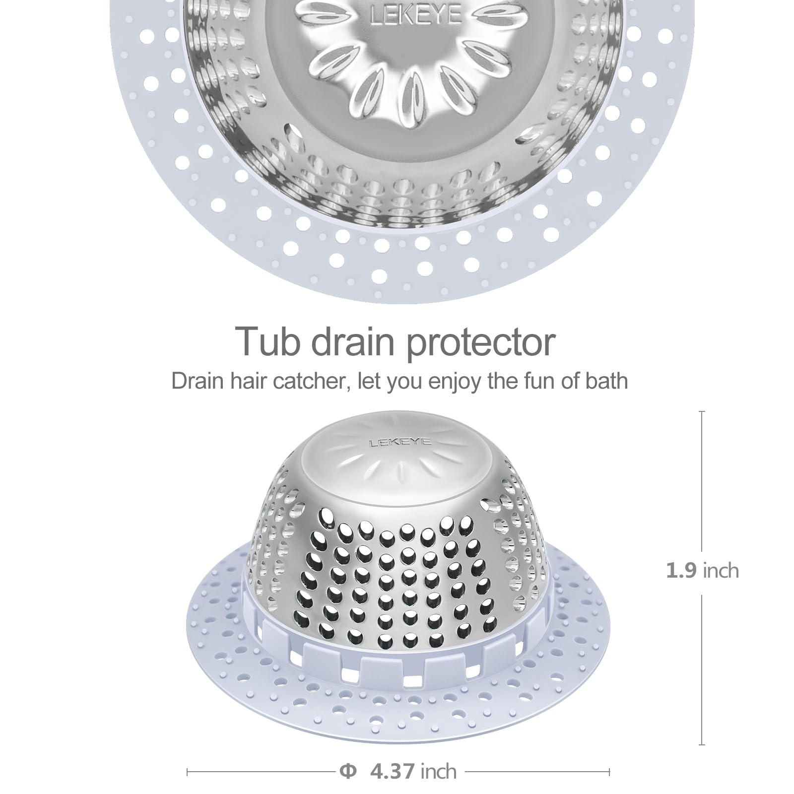 LEKEYE stainless steel dome with silicone rim resists moisture and corrosion.