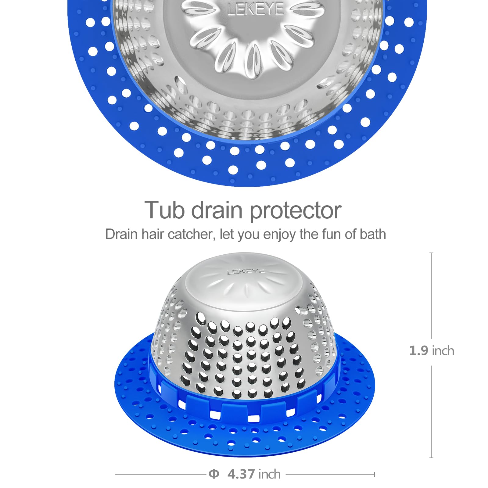 LEKEYE stainless steel dome with silicone rim ensures a secure seal and rust resistance.