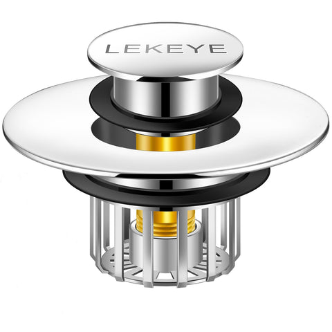 LEKEYE tub stopper with strainer assembly captures debris to prevent clogs