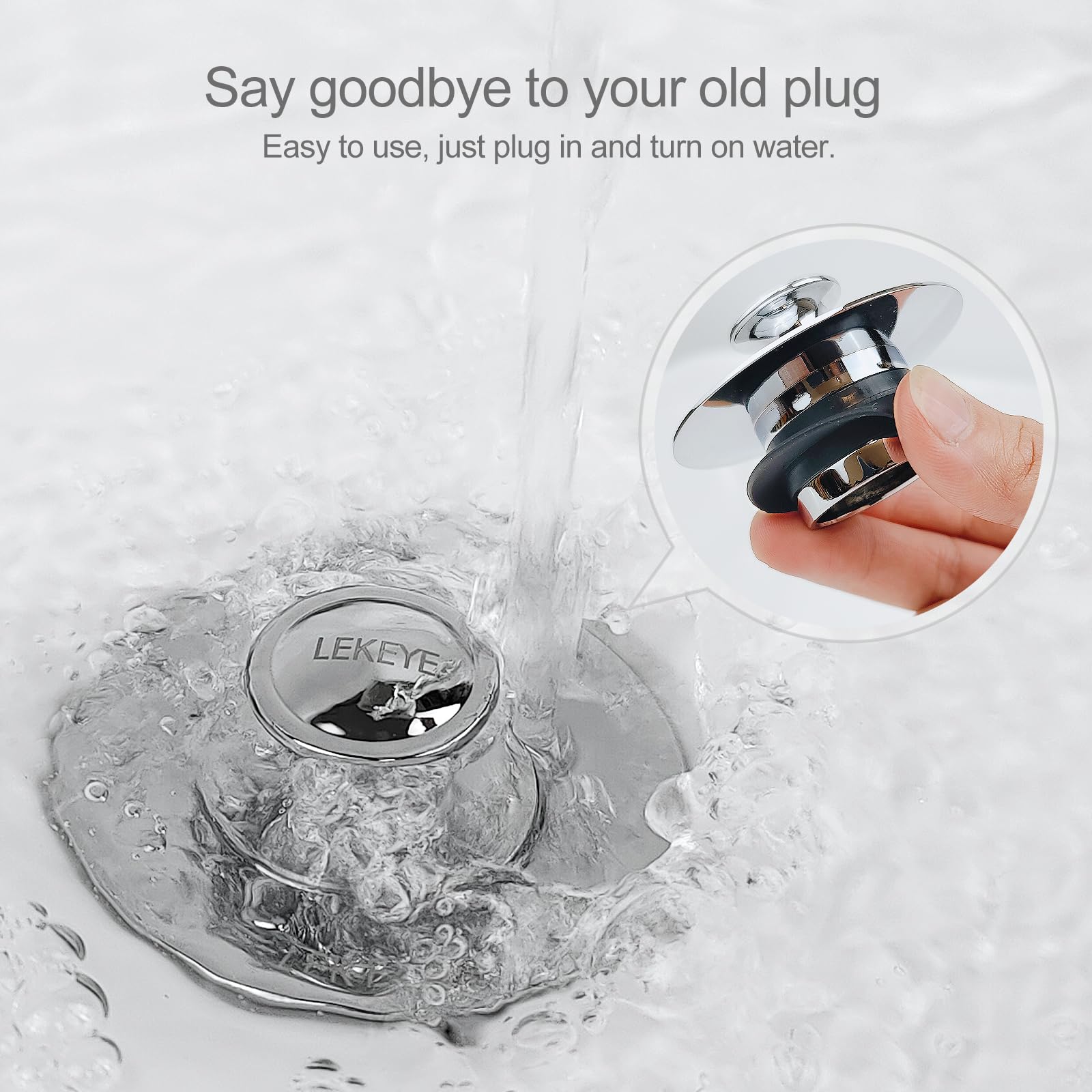 LEKEYE universal drain compatibility for tubs, showers, and sinks