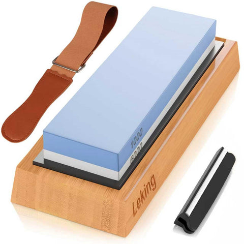 Leking dual-grit whetstone for versatile knife sharpening and tool maintenance