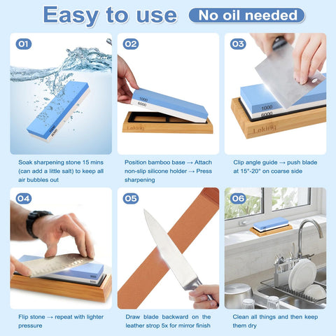 Leking leather strop kit for burr removal and edge refinement