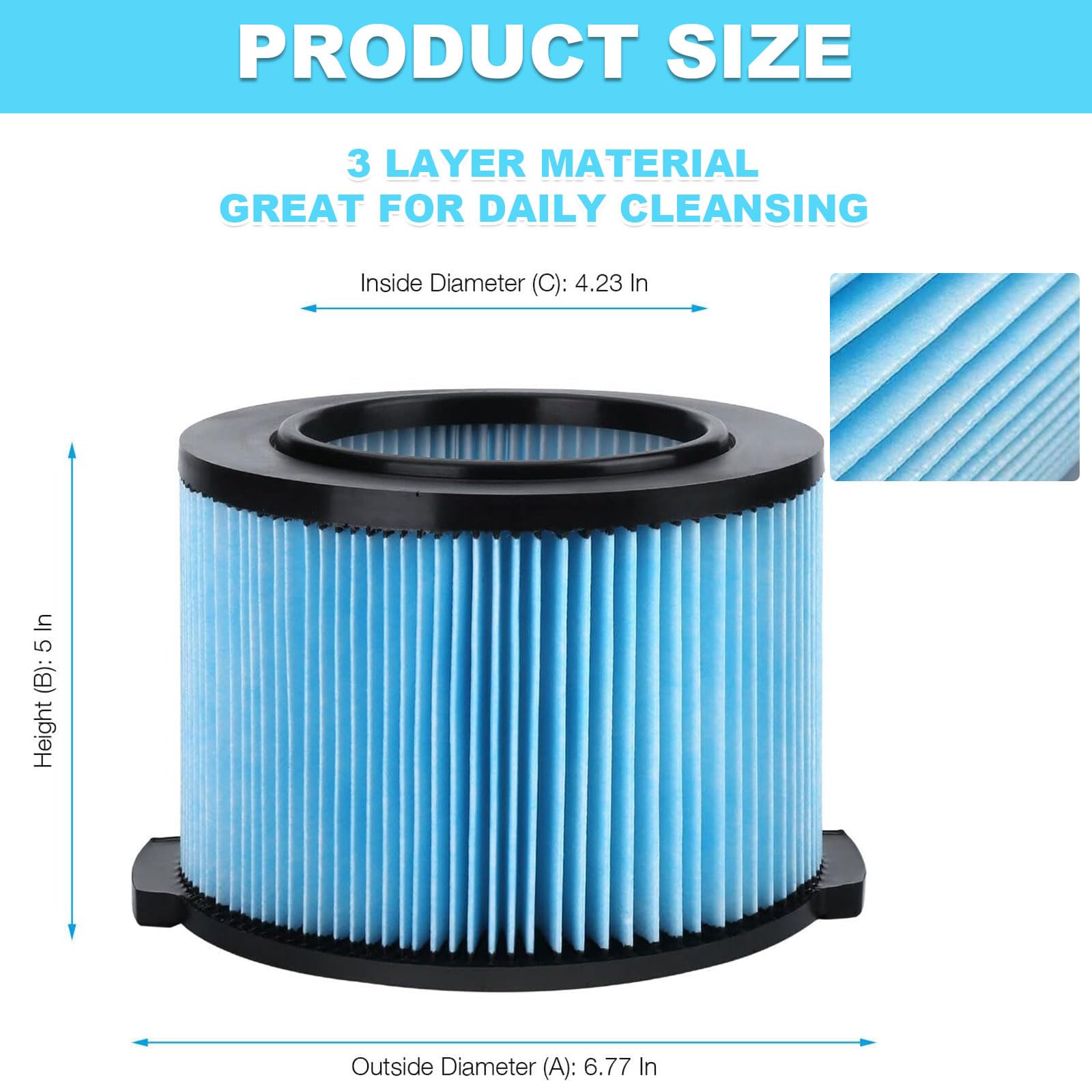 LEKVORN VF3500 filter for WD4050 series delivers high-efficiency filtration for clean air.