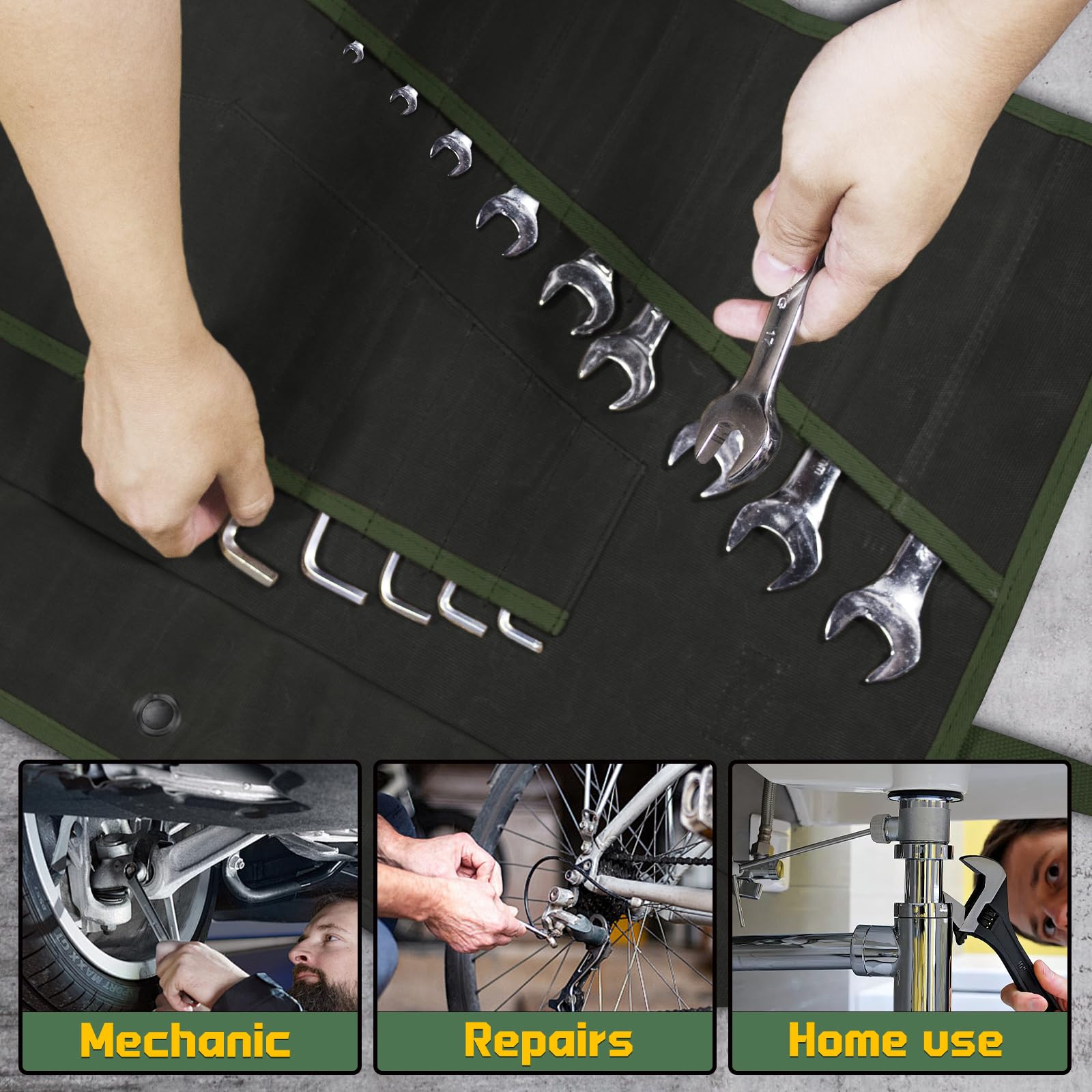 Lelezone hanging loops enable quick access to spanners.