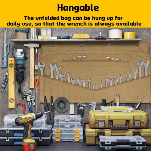 Durable canvas detail on Lelezone Wrench Roll highlighting rugged build