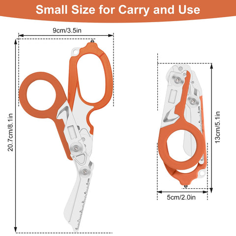Lemasa 6-in-1 trauma scissors showing oxygen can opener in use