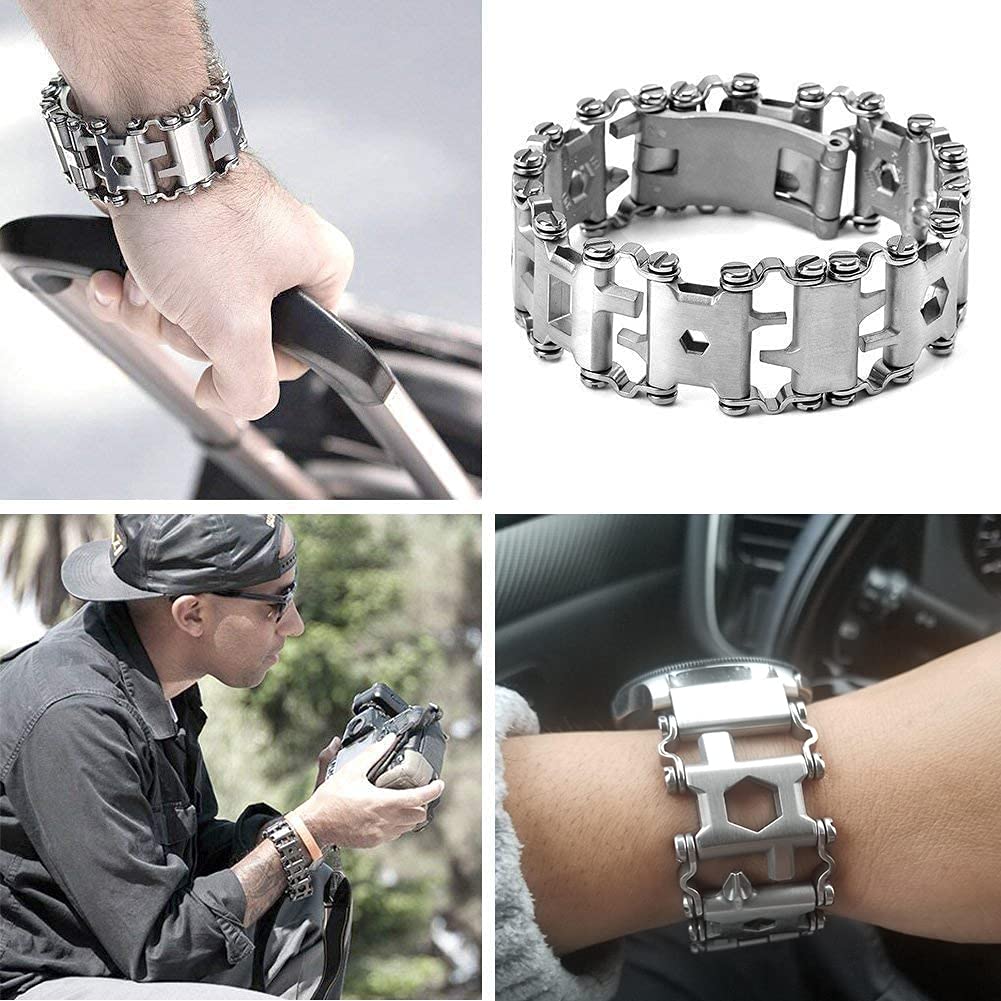 Lemasa multitool bracelet adjustable links highlight customizable fit for comfortable wear