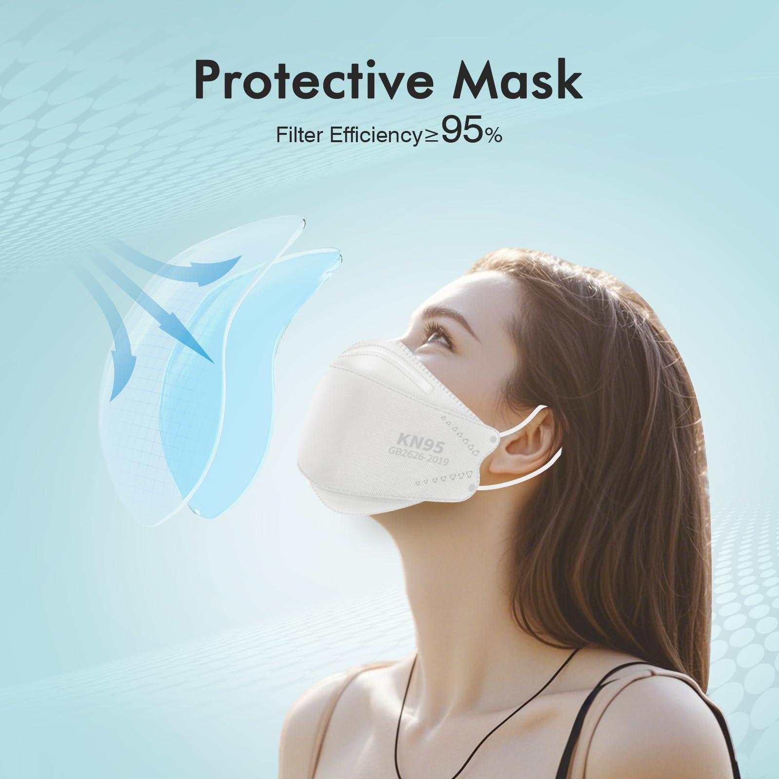 LEMENT KN95 mask with adjustable nose clip for a secure seal