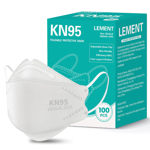 LEMENT KN95 face mask pack 100 white for daily protection and comfort