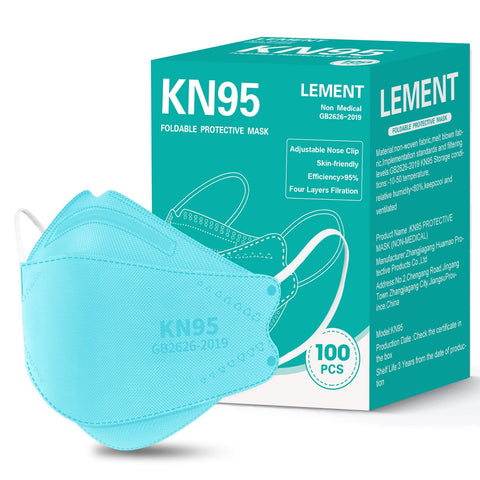 LEMENT KN95 mask 100-pack blue, ideal for bulk purchases and daily wear.