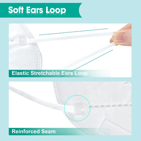 Lement KN95 masks adjustable nose clip close-up for secure seal.