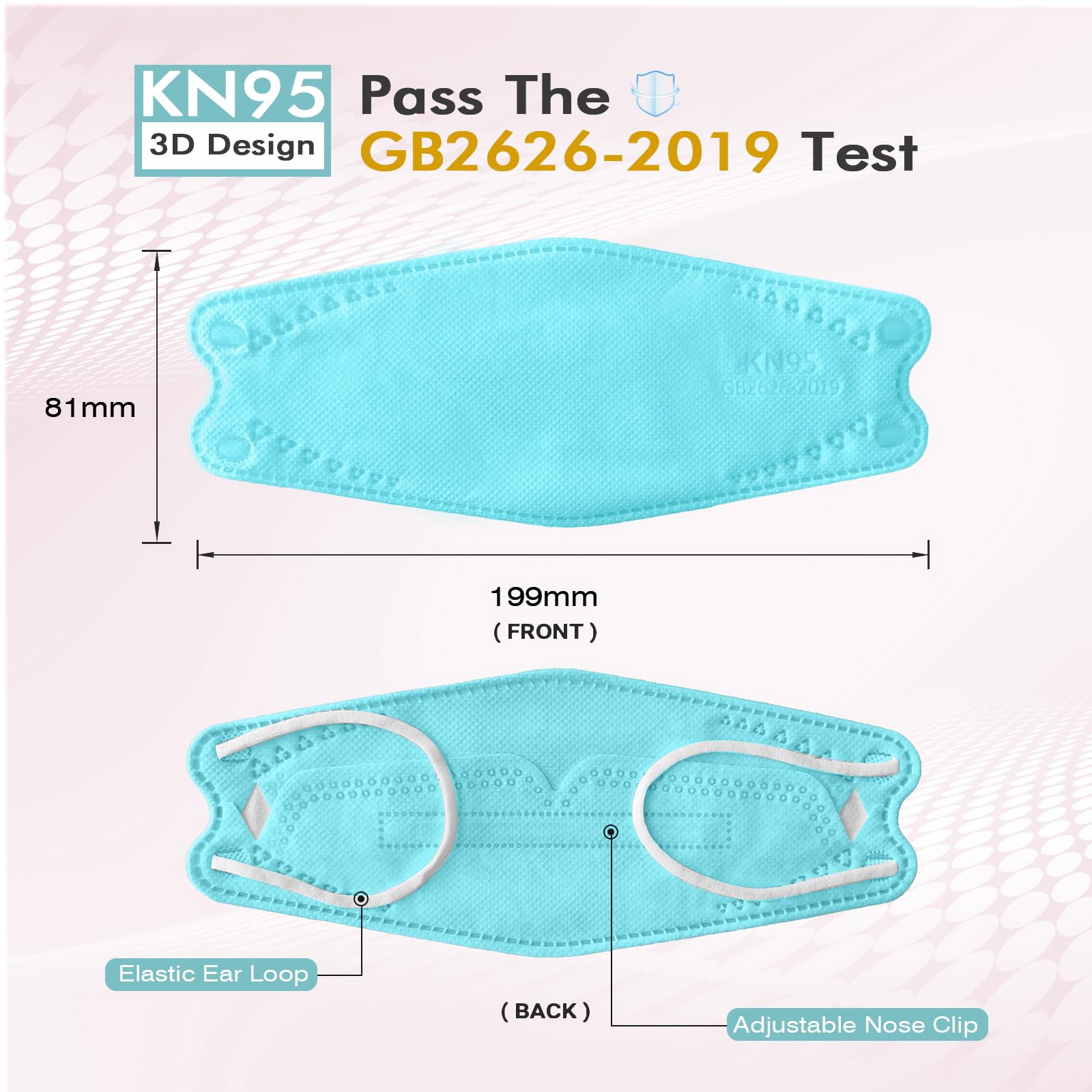 LEMENT KN95 mask blue packaging, ready for quick grab-and-go protection.