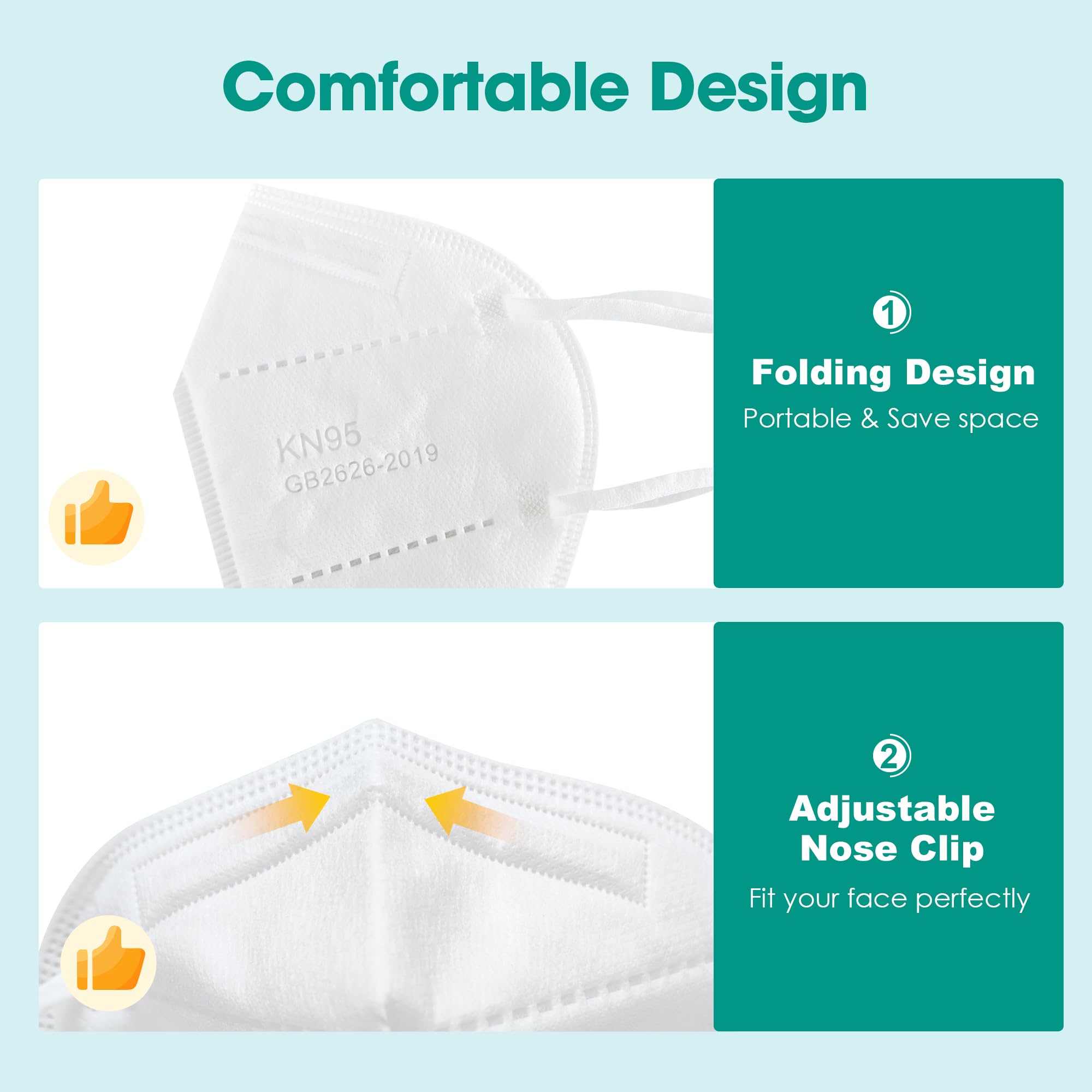 Lement KN95 masks elastic ear loops in use illustrating comfort.