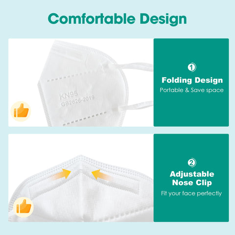 Lement KN95 masks elastic ear loops in use illustrating comfort.