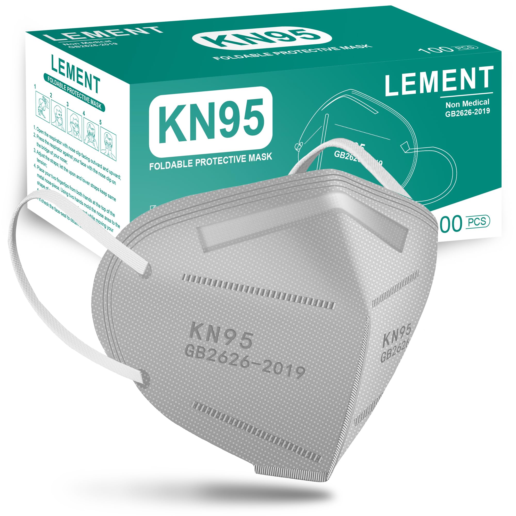 Lement KN95 face masks grey pack offer breathable protection for daily activities