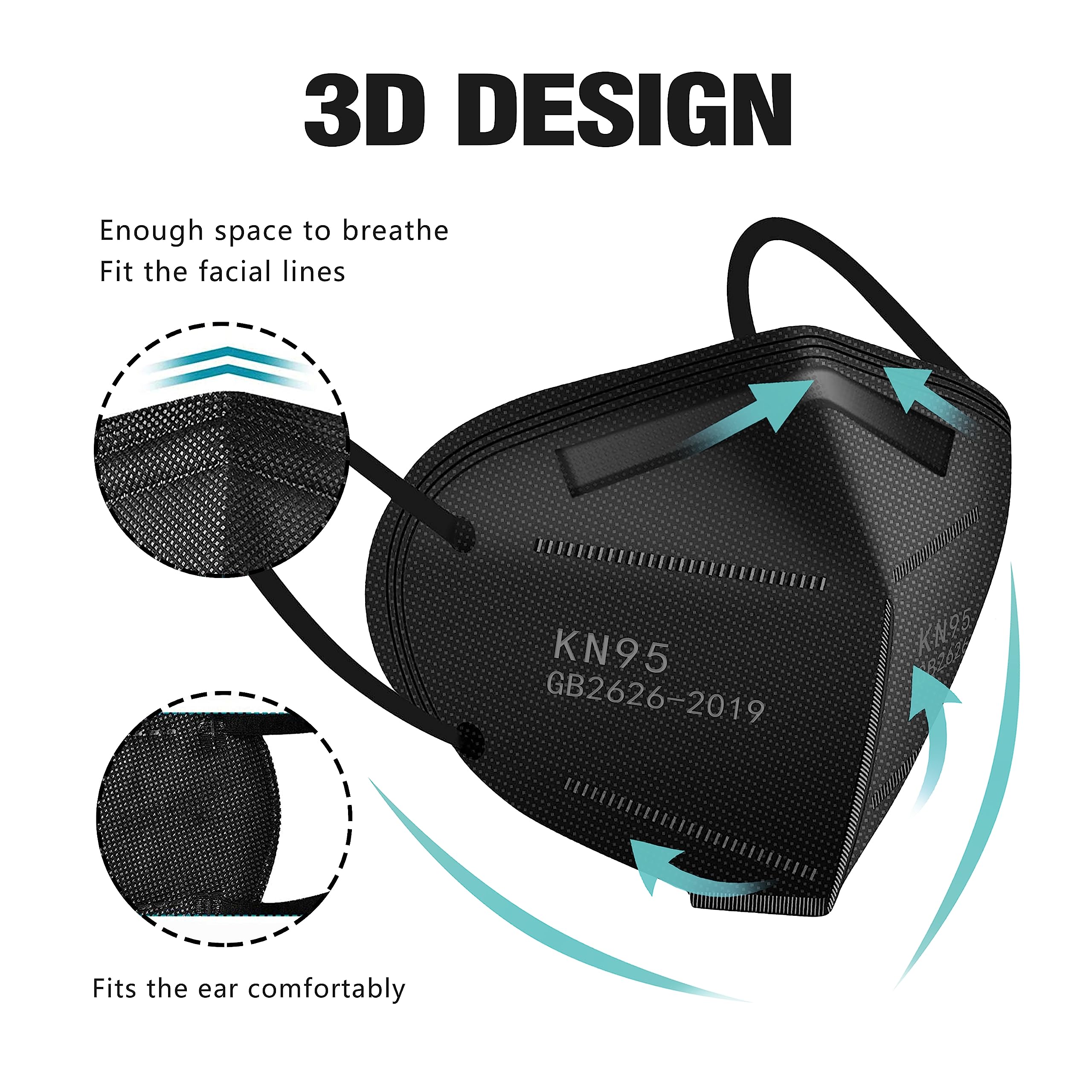 LEMENT KN95 mask with 3D fit showing snug seal and comfort