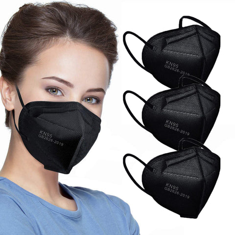 LEMENT KN95 mask black 3D face-fit design ensures secure wear