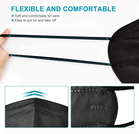 LEMENT KN95 mask black lightweight materials enable breathable wear