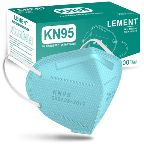 LEMENT KN95 mask blue front view shows 5-layer protection for daily use