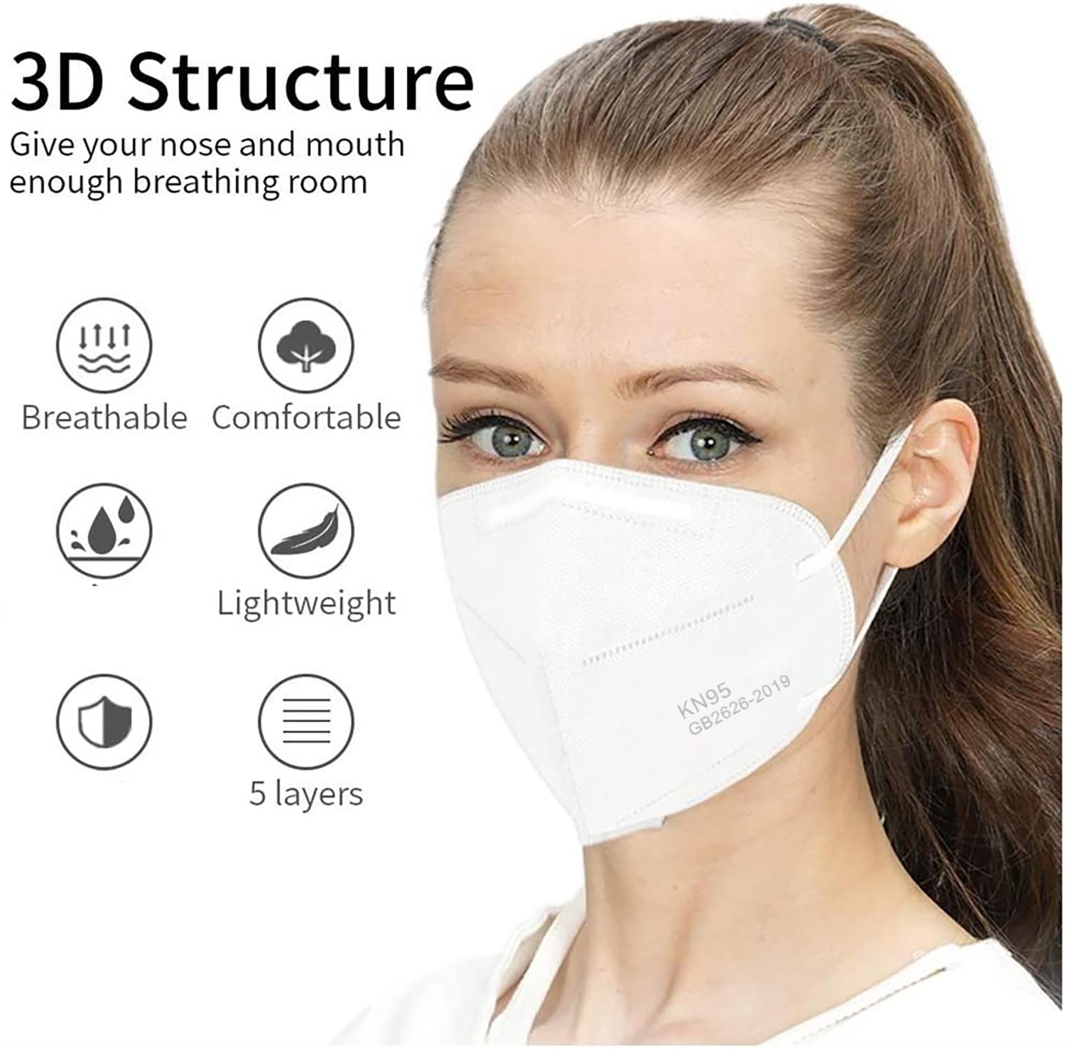 LEMENT kn95 mask outer layer detail showing durable construction