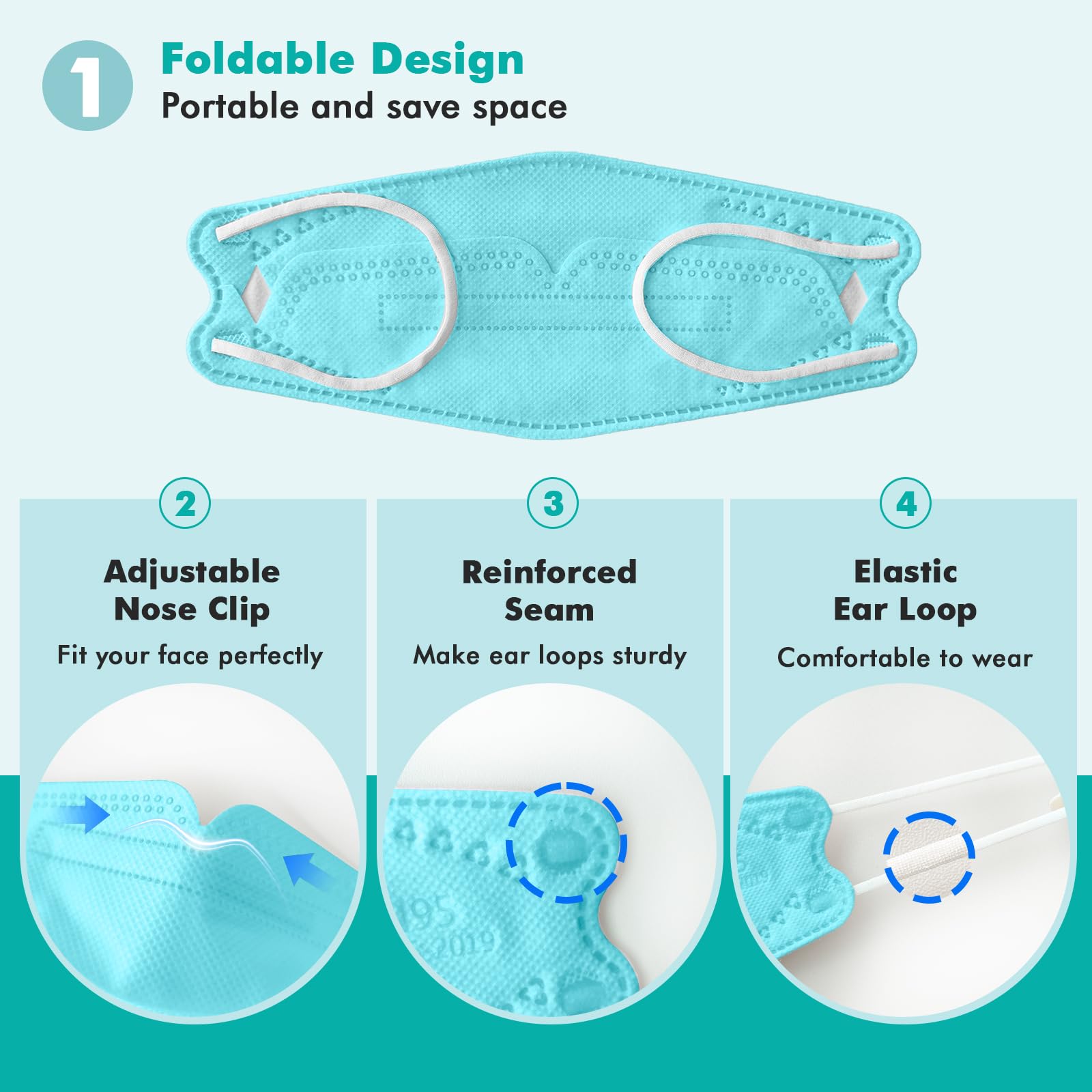 LEMENT KN95 multilayer filter structure enhances filtration while remaining breathable.